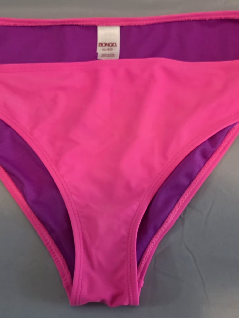 BONGO Neon Pink with Purple Lining Bikini Bottom